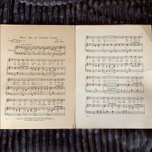1918 Theater Sheet Music Meet Me In Bubble Land - Picture 4 of 6